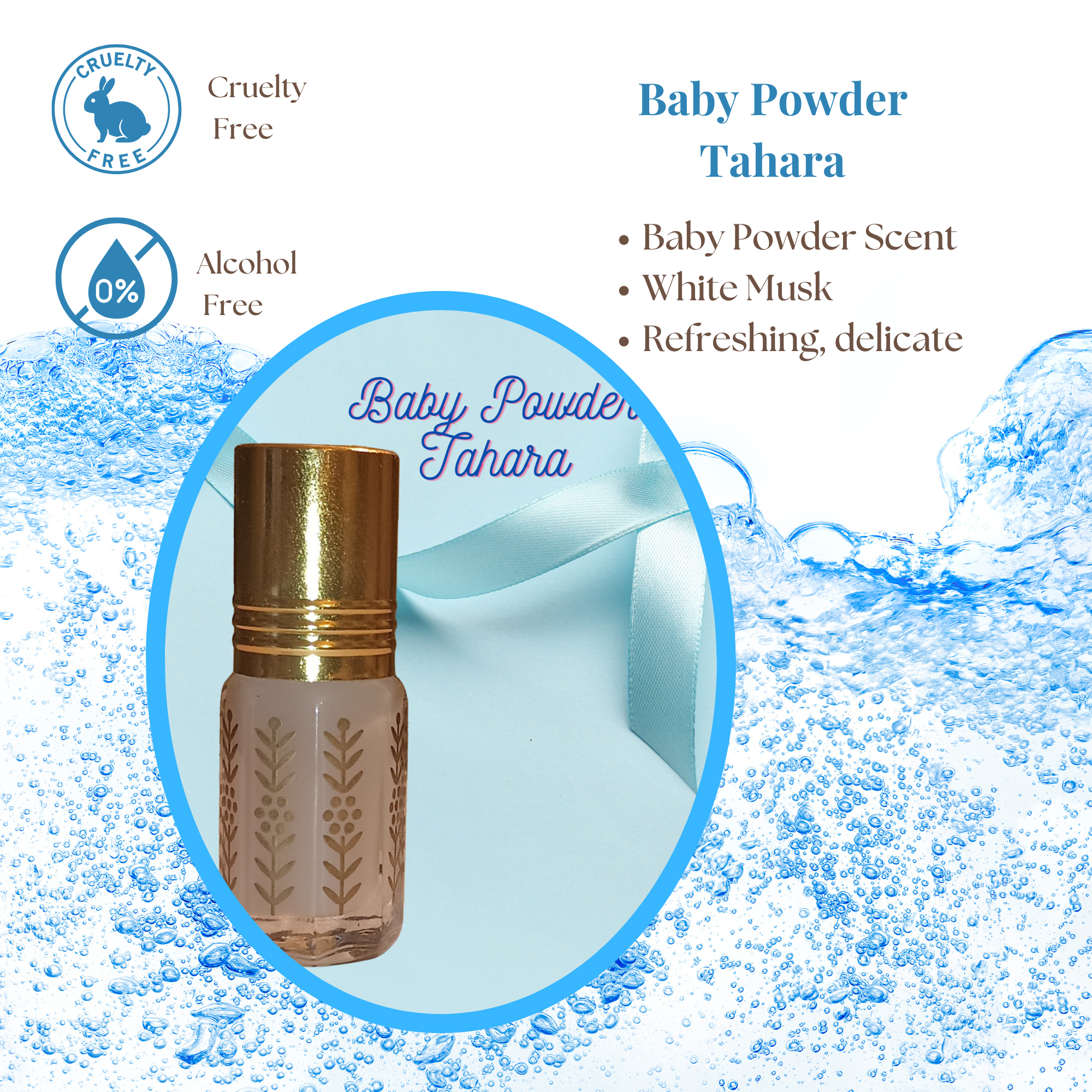 Baby Powder Tahara, Attar, Baby Powder Musk Concentrated Perfume Oil, Premium Arabian Perfumed Oil, Luxury Body Oil Fragrance