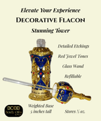 Tower-Style Bottle, Decorative Flacon, Empty Perfume Bottle, Glass Dabber Wand, Unisex, 1/3 oz., 10 ml