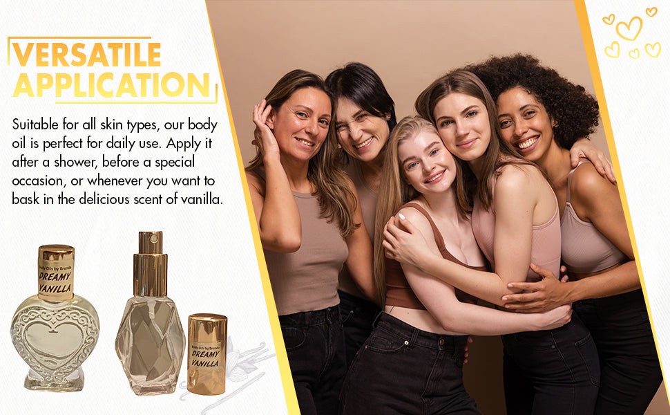 Dreamy Vanilla Type Body Oil,  Yummy & sweet, Uncut, Alcohol Free Concentrated Pure Oil, Gourmand Vanilla Lover's Treat!