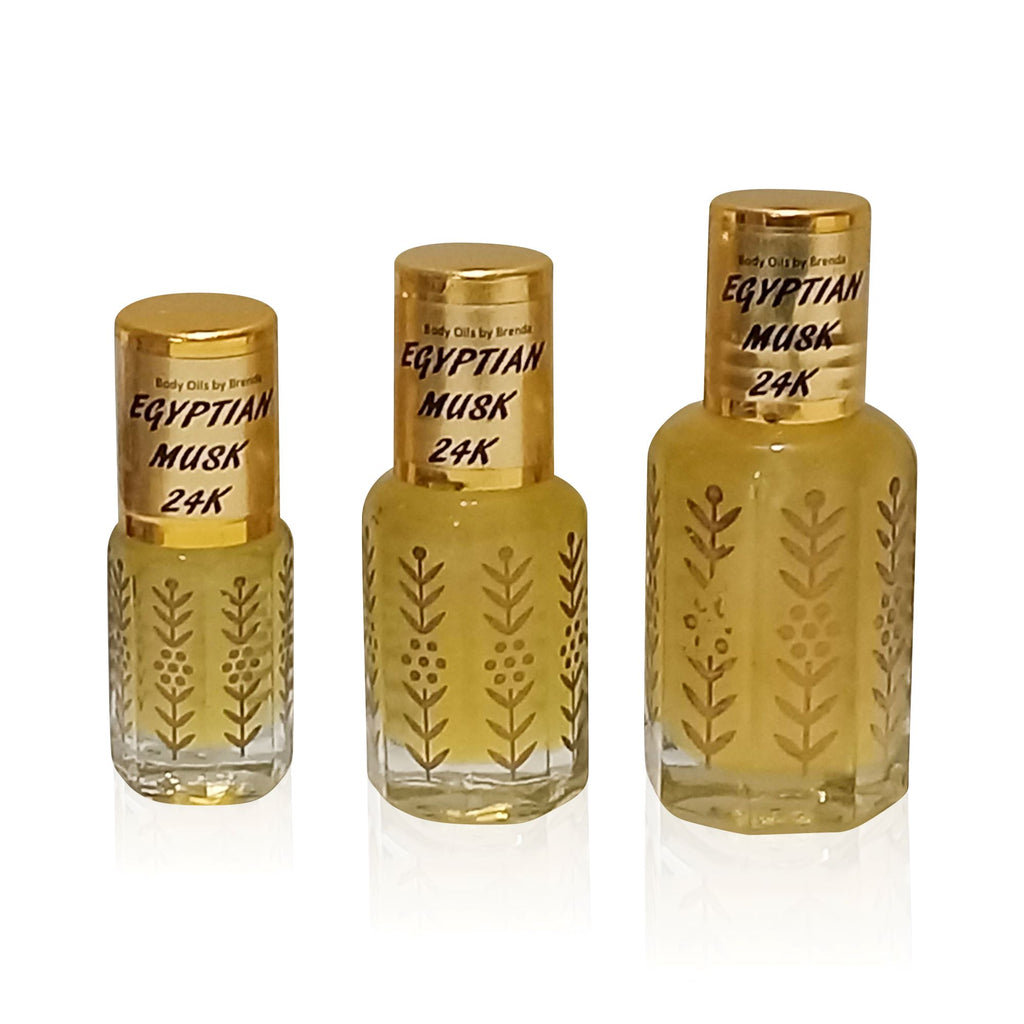 Egyptian Musk 24K Body Oil, Pure Thickest Uncut Alcohol Free Buy 2 Get 1 FREE, Unisex, All Natural, Long-Lasting Aroma, Women and Men