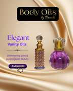 Luxury Bottles Gift Set, Shimmering Pink & Purple Glass Wand Perfume Bottle, Decorative Flacon,  1/3 oz Executive Vial , Empty Perfume Bottle