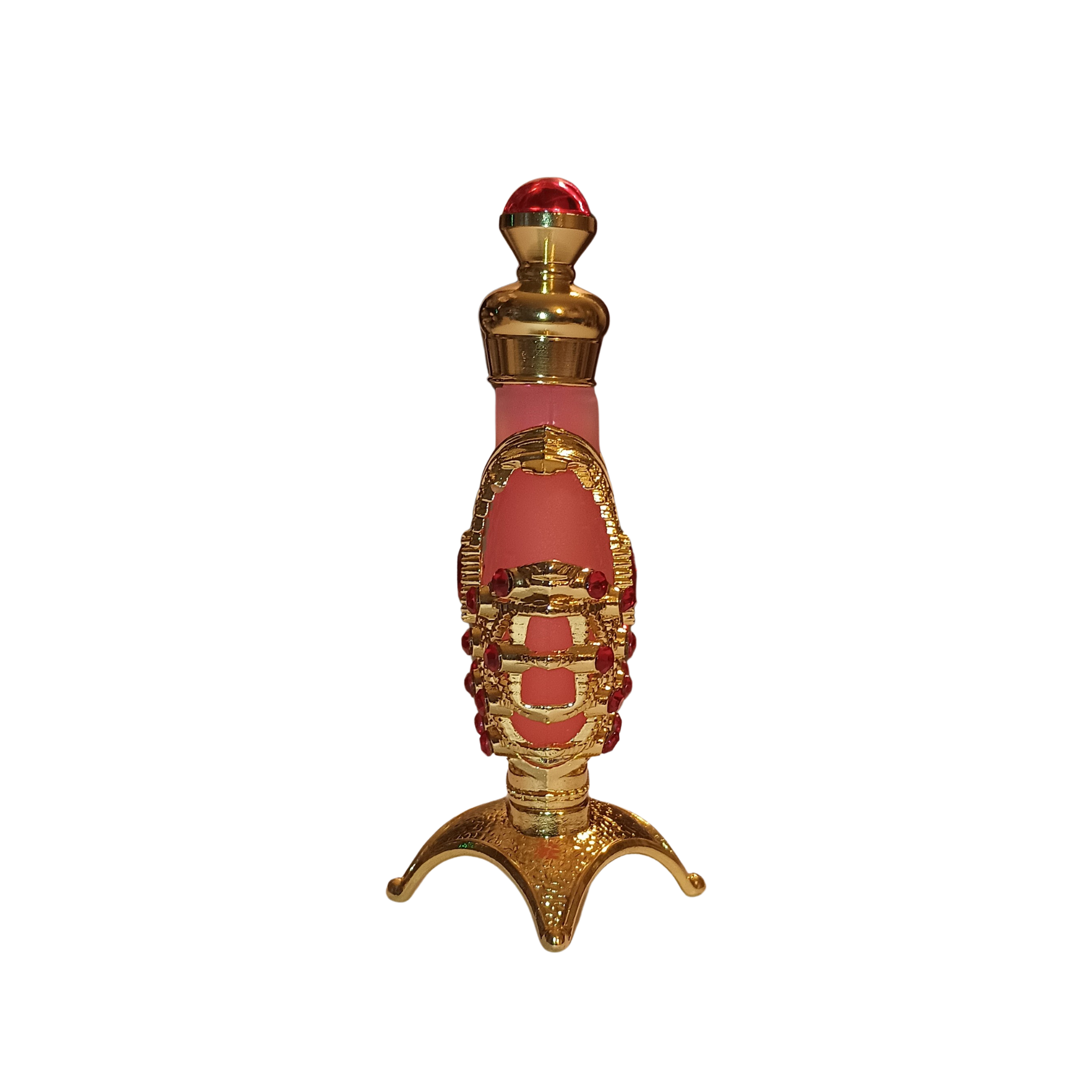 Perfume Bottle with Wand Applicator, Red Gem Stone Boudoir Keepsake Bottle, Decorative Refillable Flacon Perfume Bottle-Vintage Perfume Essential Oil Bottle-(No Perfume, Empty Bottle Only) Home Decor