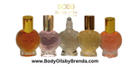 Heart Shaped Glass Perfume Bottle with Stainless Steel Roller & Gold Cap, Empty Bottle, 1/2 oz Executive Vial