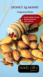 Honey Almond Type Body Oil, Nutty Sweet Luxury Perfumed Oil, Alcohol Free Fragrance, Warm & Spicy Bouquet