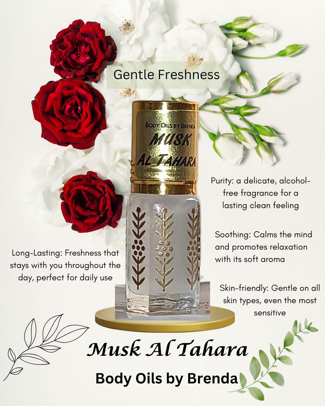 Musk Al Tahara Attar, White Musk Tahara, Premium Concentrated Perfume Oil, Women's Feminine Oil, Arabian Perfume Oil, Luxury Body Oil Fragrance
