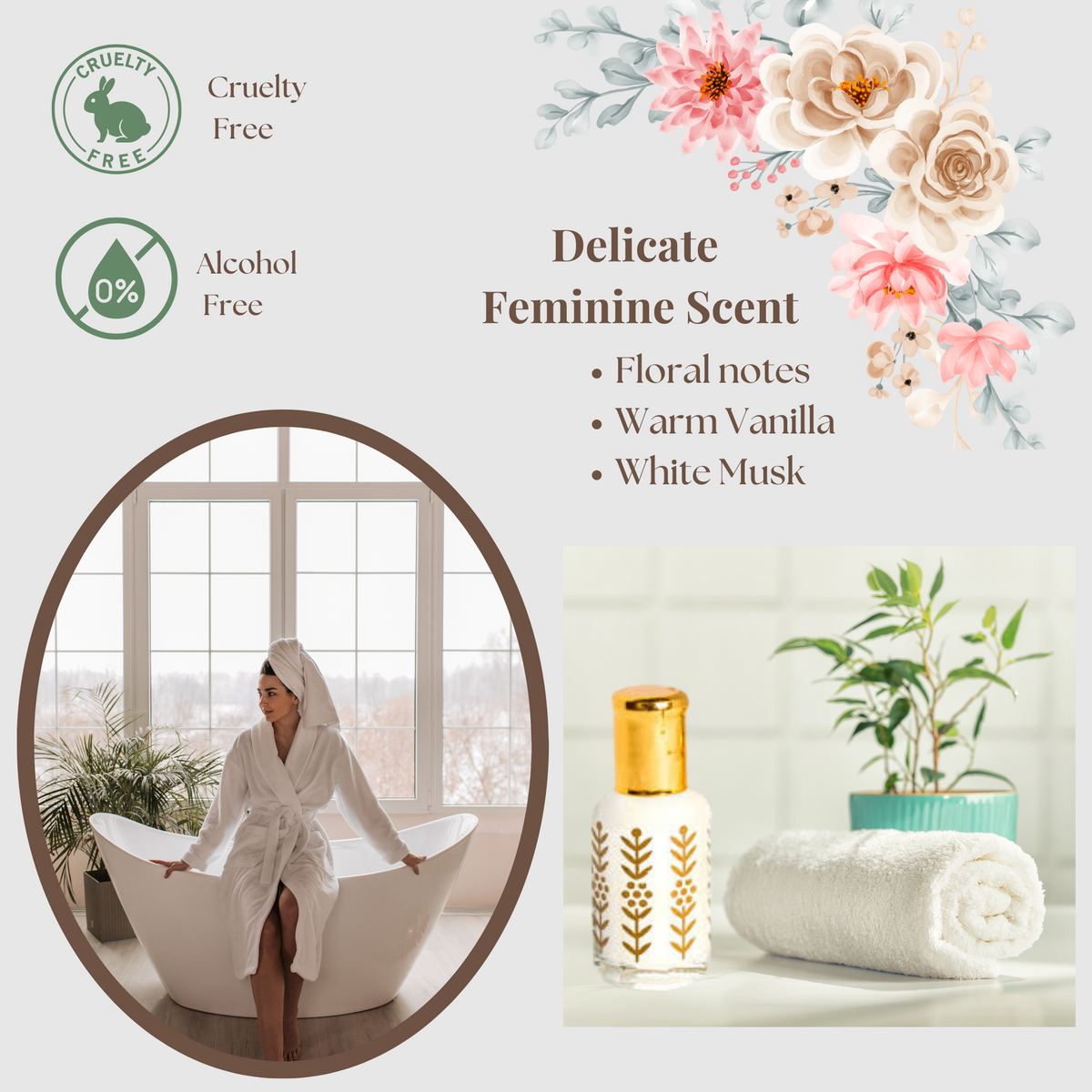 Musk Al Tahara Attar, White Musk Tahara, Premium Concentrated Perfume Oil, Women's Feminine Oil, Arabian Perfume Oil, Luxury Body Oil Fragrance