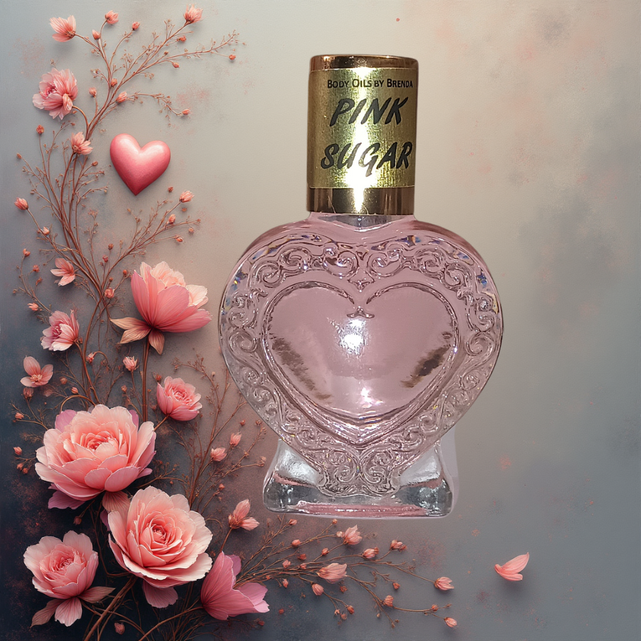 Pink Sugar Perfumed Body Oil, Sweet Gourmand Fragrance Oil, Pink Sugar Body Splash, Cotton Candy Perfume-Caramel Vanilla