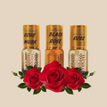 Rose Oil Perfumed Gift Set, Rose Black Rose Rose Musk Scented Collection-3-Pack Rose Scented Perfumed Body Oil, Rose Lover Perfume Set, All Natural Attars, CPO-Roll On Perfumes