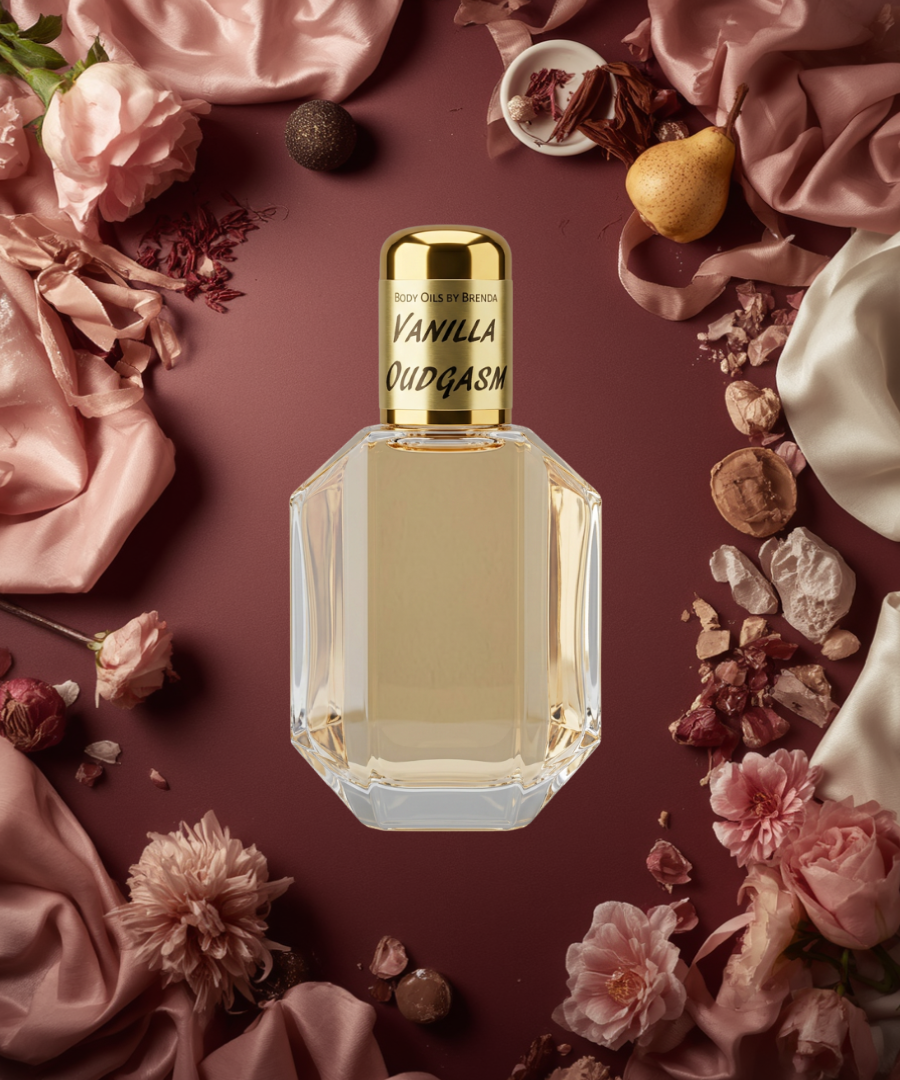 Vanilla Oudgasm Body Oil, Luxury Perfumed Unisex Gourmand Oil, Vanilla Sweet Warm Spicy Woody Scent, Alcohol Free Fragrance