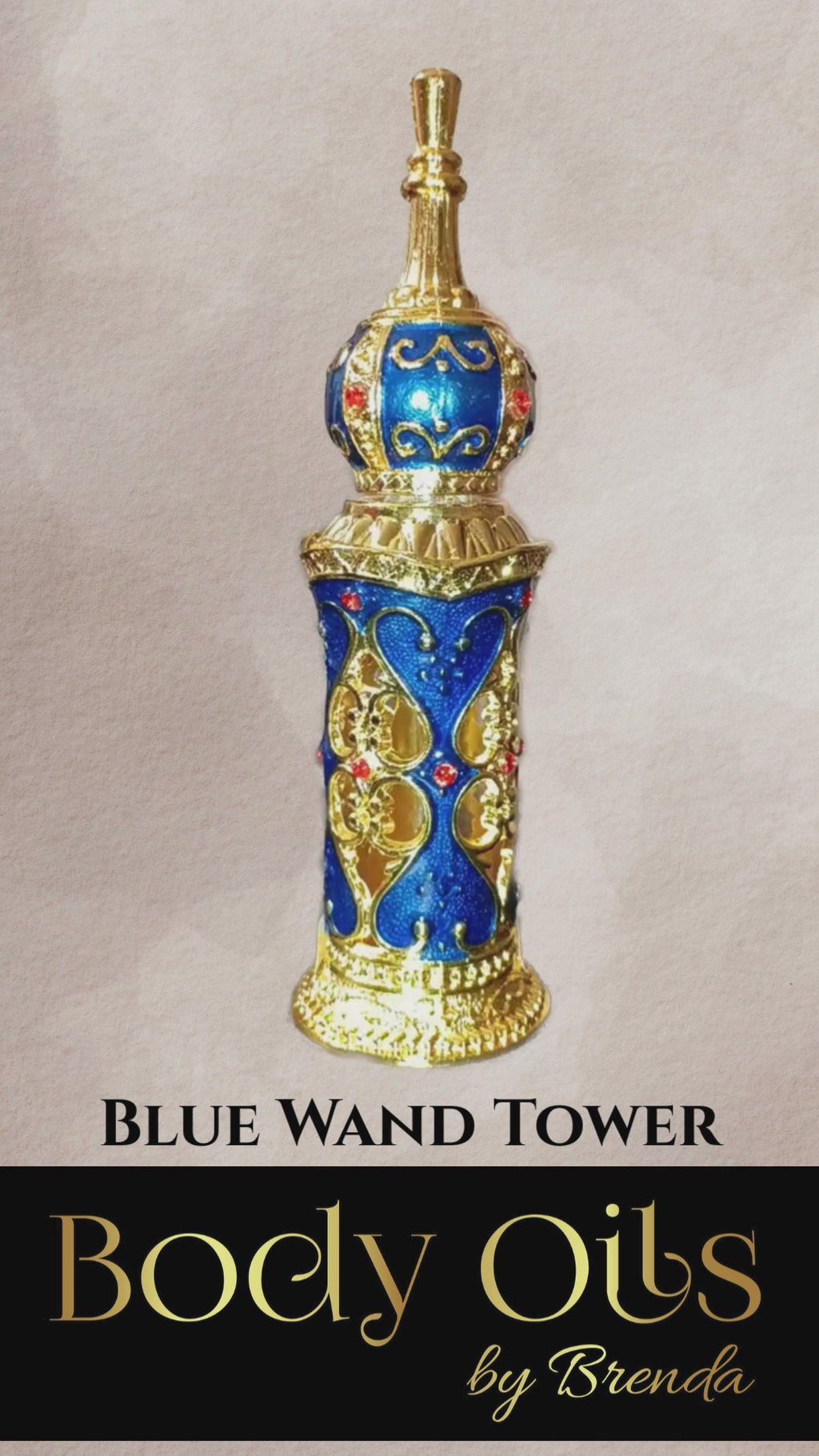 Tower-Style Bottle, Decorative Flacon, Empty Perfume Bottle, Glass Dabber Wand, Unisex, 1/3 oz., 10 ml