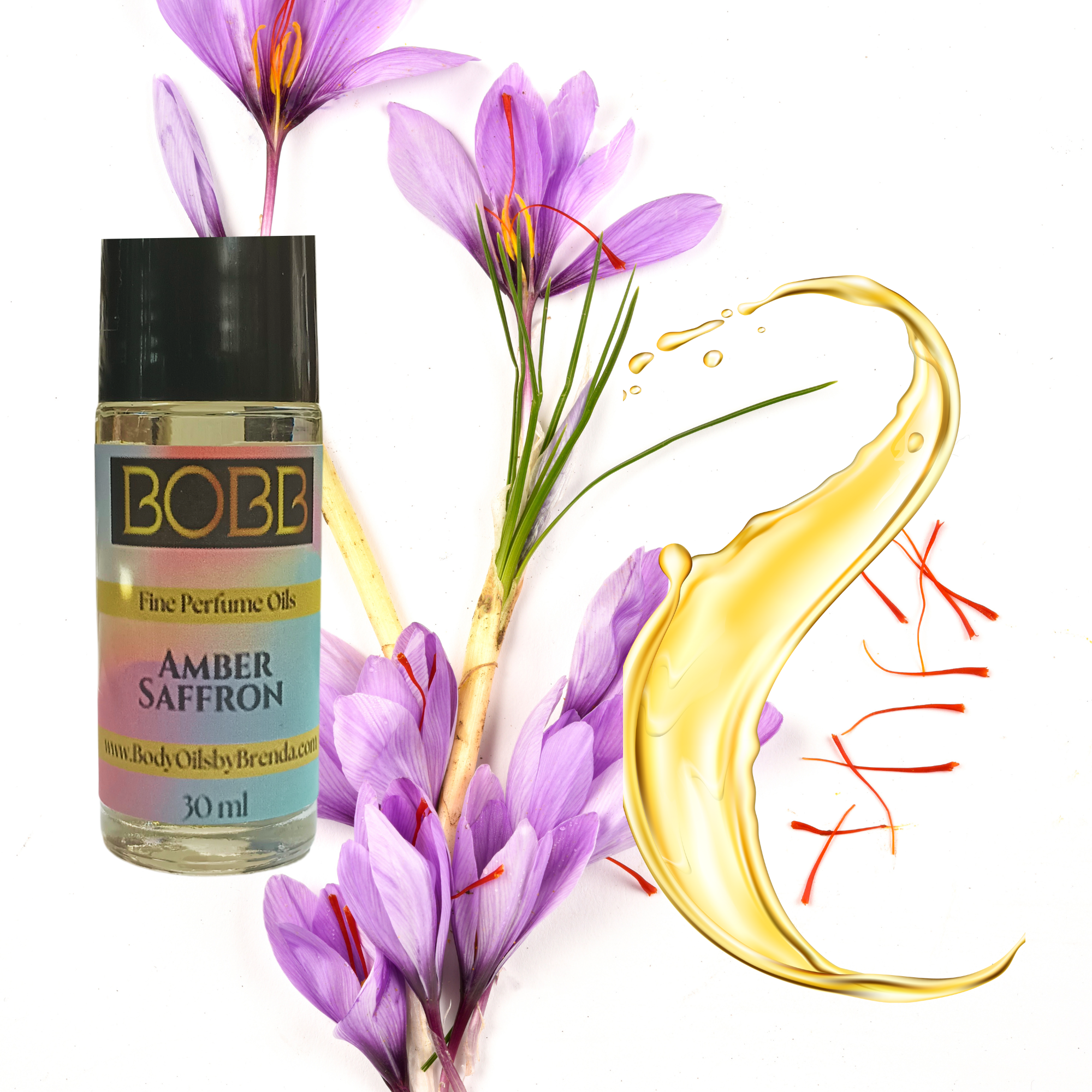 Amber Saffron Premium Attar - Amber Resin - Spicy Sweet Warm Woody Fragrance Oil