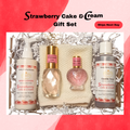 Pampering Strawberry Cake & Cream Luxury Gift Set, Relaxation Gifts for Women, Body Oil Lotion and Spray Scented SPA GIFT Set, Gift for Moms