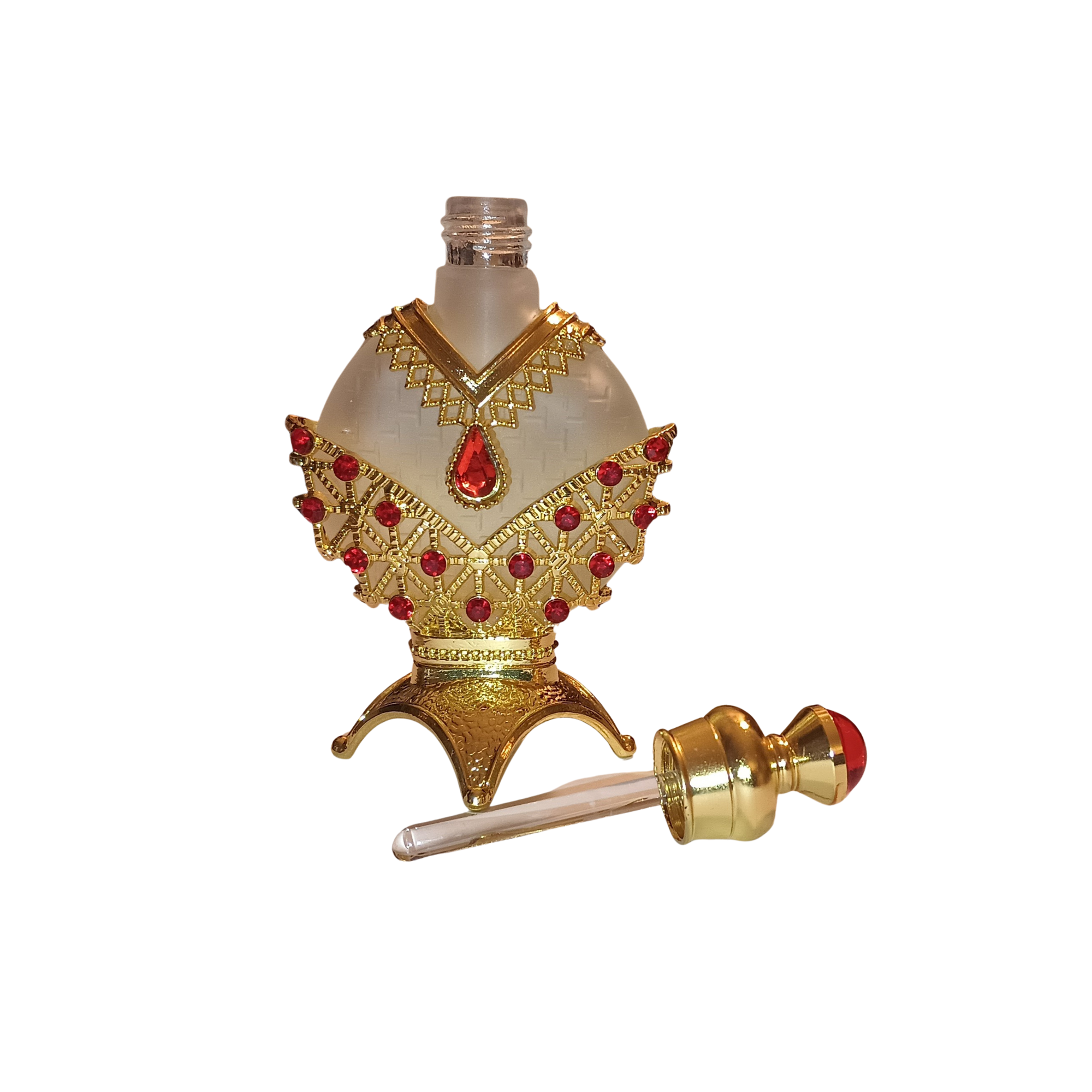 Perfume Bottle with Wand Applicator-Boudoir Keepsake Heart Bottle-Refillable Perfume Bottle-Vintage Perfume Essential Oil Bottle-(No Perfume, Empty Bottle Only) Home Decor