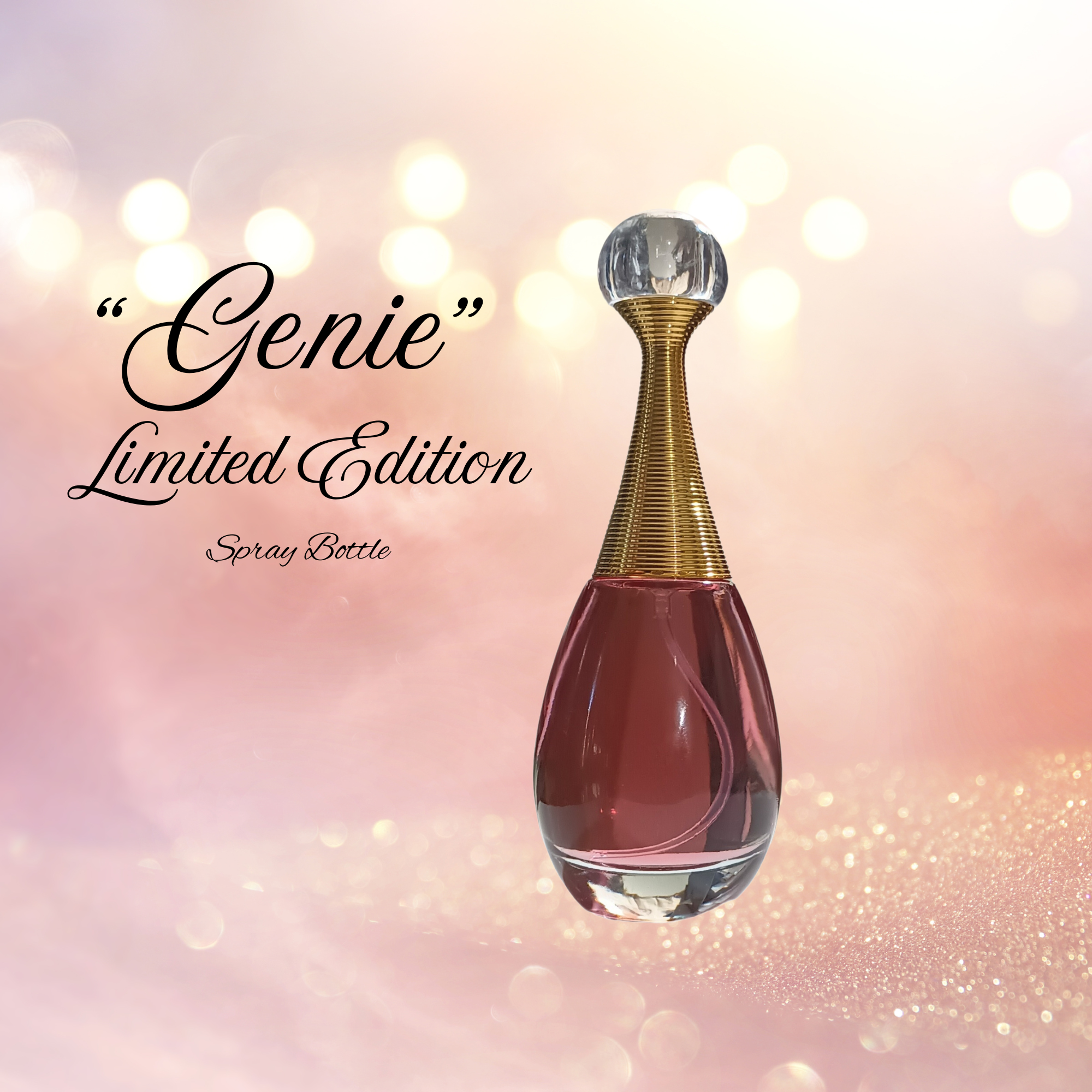 "Genie" Limited Edition Bottle Body Spray, Luxury Women's Fragrances, Vintage Refillable Perfume Spray Bottle, Premium Concentrated Perfume, Gift for Her