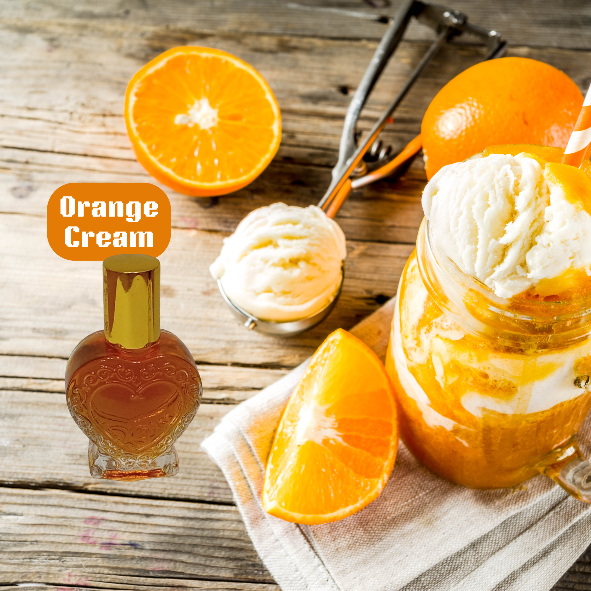 Orange Cream Fantasy Type Body Oil, Orange Creamsicle Gourmand Scented Perfumed Oil, Fruity, Citrus, Vanilla, Marshmallow Fragrance Oil