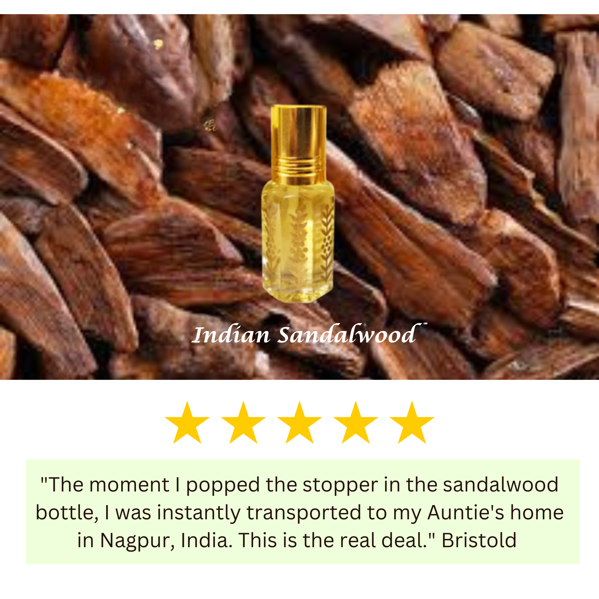 East Indian Mysore Sandalwood Natural Perfume-Indian Sandalwood-Pure Sandalwood Oil-Sandalwood Attar Imported Oil-Mysore Sandalwood