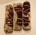 Sage and Rose Bundle Smudge Stick, Attract Love, Cleanse Energy &Air, Love Wand, Rose Sage, White Sage, Positive Energy, Manifestation Wand