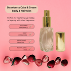Strawberry Cake & Cream Type-Valentine Keepsake Perfume Bottle-Gourmand Body Oil Fragrance-Sweet Fruity Floral Scent-Gift Heart Bottle Her