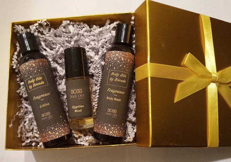 Gift Set-Custom Scented Body Oil Set-Holiday Personal Care-SPA Kit-Gift for Men/Ladies-Pure Uncut Body Oil Gift Set-Natural Perfume Oil Gift