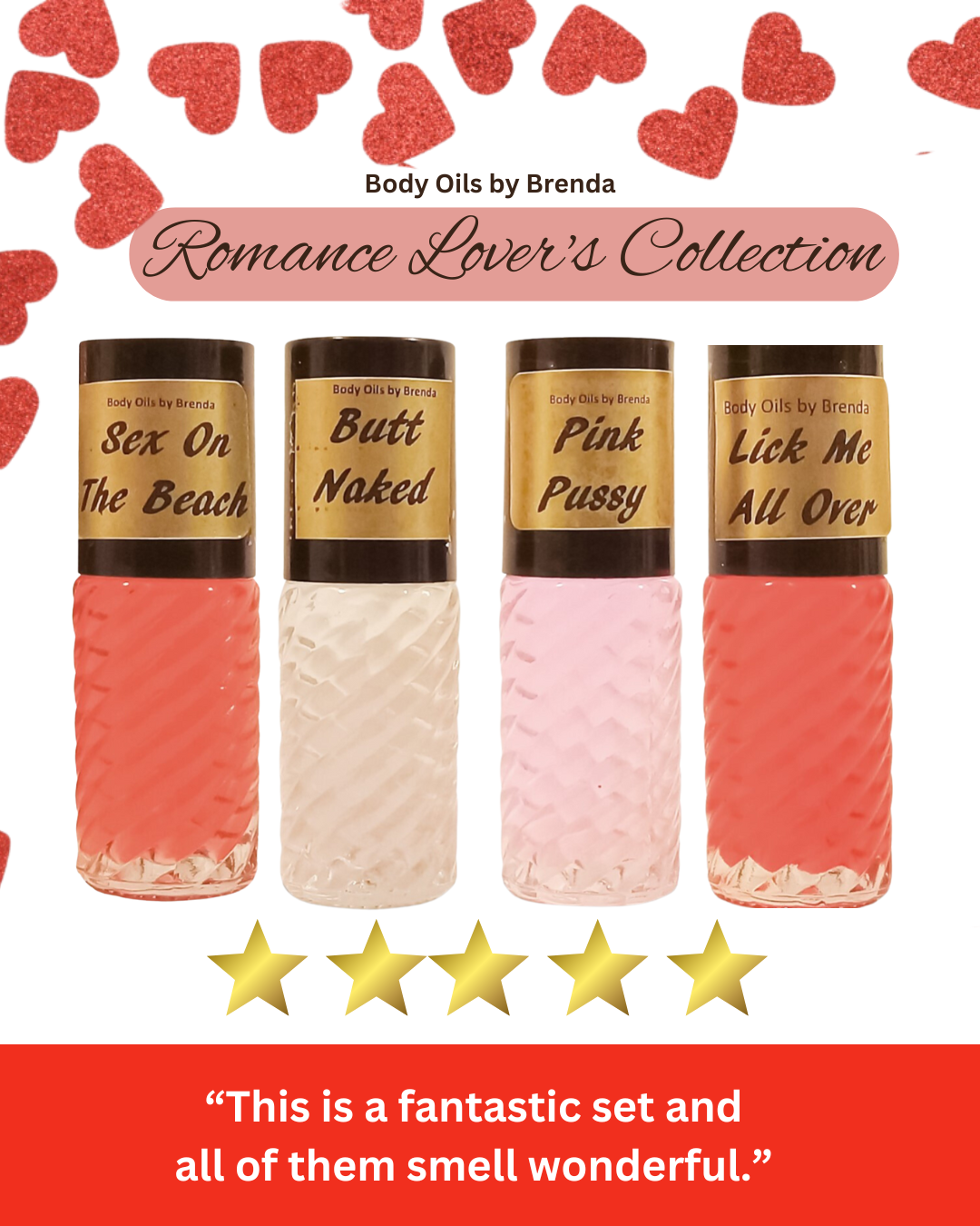 Romance Lover's Collection Gift Set-Sex On The Beach Body Oil-Body Oil Unisex Gift Set-Lick Me All Over-Aromatherapy Oils-Massage Perfumed Oils, Romance Valentine's Day Gift