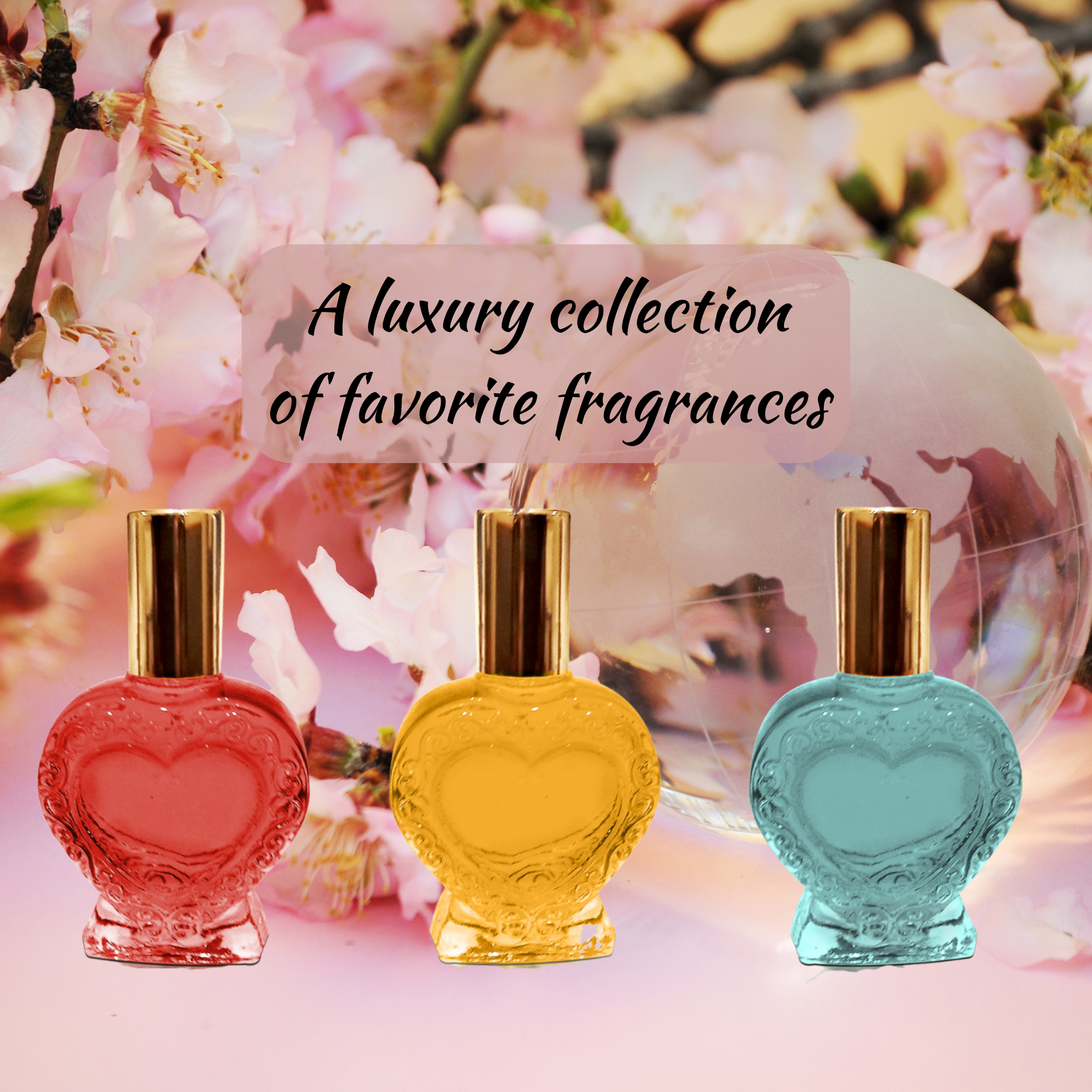 Perfumed Oil Sweetheart Special, Exquisite Heart Shaped Bottle, Best Selling Fragrances, Concentrated Perfumed Oils-Gifts for Her